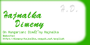 hajnalka dimeny business card